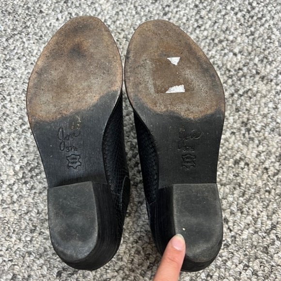 JOIE Barlow black leather snakeskin heeled ankle boots booties EU 37.5 - Picture 5 of 14